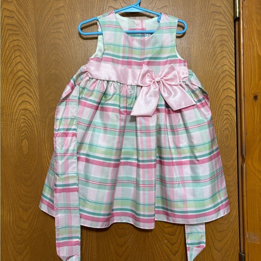 NWOT Good Lad Pink and Green Plaid Dress 4T